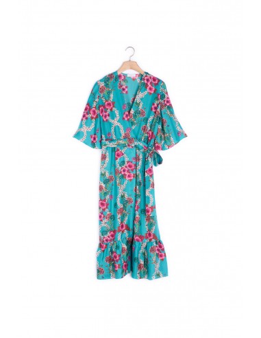 Robe Kimono imprimé fleuri en soie acheter