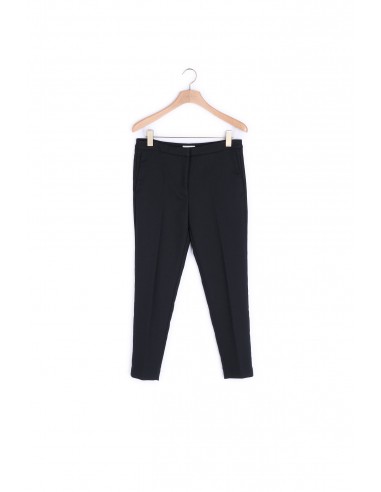 Pantalon uni à pinces en linge