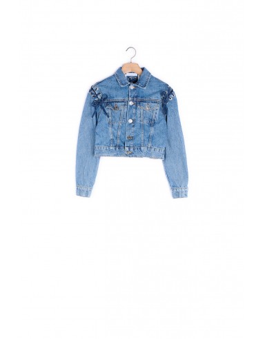 Veste en jean avec détails lacés outlet