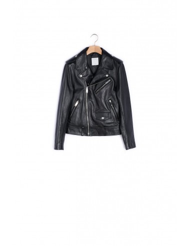 Blouson biker en cuir solde